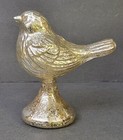 Blown Glass Lighted Bird Figurine Mercury Glass Like 5 X 4 5 