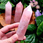 Natural Rose Quartz Tower Point Healing Crystal Obelisk Gemstone Home Decor Gift