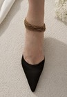 Gorgeous Jimmy Choo Brown Satin Heels Gold Chain Detail Size 38 New Without Box