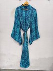 Gift For Her Silk Kimono Robe Soft Summer Wear Bathrobe L-1403