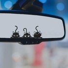 Cat Sticker Car Mirror Decal - Vinyl Rearview Mirror Sticker Car Window Black