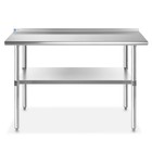 Open Box - Stainless Steel Kitchen Work Prep Table With Backsplash - 24  X 48 