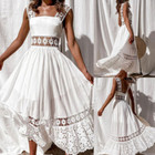 Women Ladies Boho Lace Maxi Dress Cocktail Party Evening Summer Beach Sundress