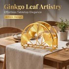 1 Pcs Gold Ginkgo Leaves Paper Napkin Holder Standing Cocktail Table Decor