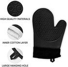 2pcs Black Professional Extra Large Silicone Oven Mitts And Pot Holders Oven    