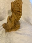 Vintage American Indian  Sitting Chief Statue Mission Swirl Clay  9 Inches Tall