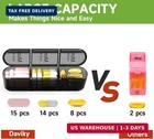 Daviky Pill Organizer 3x A Day  Weekly Pill Box 7 Day  Travel Pill Case With Lar
