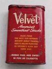 Vintage Velvet Pipe And Cigarette Tobacco Advertising Tin 4 1 2 By 3 X 1 Inch