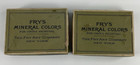 Fry s Mineral Powder Antique Glass Vials 2 Boxes 12 Colors Paint Powder Orig Box