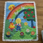 Vintage 80   s Sunbonnet Sue And Overall Sam Rainbow Quilt