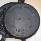 Antique Majestic Mfg Co St Louis Mo Cast Iron Waffle Iron Paddles Plates No 8