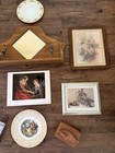 Vintage Wooden Wall Shelf With Mirror   Decorative Hooks
