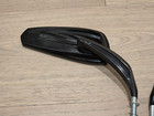 Gloss Black Tribal Teardrop Mirrors With Billet Stems For Harley-davidson V Rod