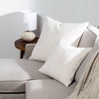 Oversize Woven Washed Windowpane Square Throw Pillow Cream Threshold