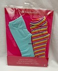 Authentic American Girl Doll Solid   Stripe Leggings Set Lot Of 2 New In Package