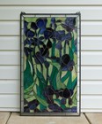 20  X 34  Handcrafted Stained Glass Window Panel Iris Flower Hf448