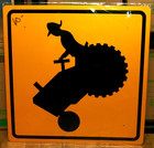 Tractor Crossing Reflective Metal Dot Road Sign  Diamond square 24  X 24  Nos