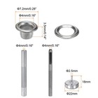 100pcs 4mm Grommet Tool Kit With Hole Punch Grommet Setter Tools Silver Tone