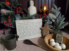 Primitive Colonial Vintage Style Christmas Gingerbread Real 1700 s Recipe  Sign