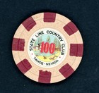Incredible  100 State Line Country Club Lake Tahoe  Nevada Casino Chip