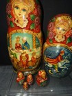 Vintage Red And Gold Matryoshka Nesting Dolls Set Of 10beautiful Detailed 10   