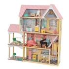 Kidkraft Lola Mansion Wooden Dollhouse - 4ft Tall 30 Accessories  Lights   Sound