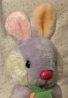 Vintage 1979 Dan Dee Pastel Purple Bunny Rabbit Carrot Plush 7    Pink Orange Ears