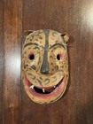 Vintage Mexican Tigre Mask Carved Painted Wood Tiger Guerrero Mexico Real Teeth
