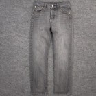 Levis Jeans Mens 29x30 Gray 501  93 Straight Premium Big E Tab Button Fly Denim