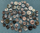 58 Antique Vintage Simply Carved Gray Mop Buttons - Medium To Large - Old Lot