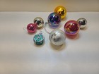 Vintage Mid   century Glass Christmas Ornaments     Round Ball D  cor Mixed Lot Of 8