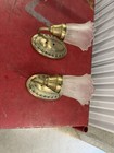 Pair Of Antique Wall Sconces Antique Brass Polychrome Finish 51e