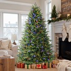 5 5   7 5ft Fir Pe   mix Pre   lit Artificial Christmas Tree Dual   color Led With Remot