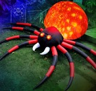 8ft Halloween Inflatable Spider Yard Decor With Led Rotating Flame - Outdoor Sca