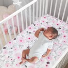 Bedtime Originals Blossom Pink gray Watercolor Floral Baby Fitted Crib Sheet