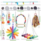9 Pcs Parakeet Cockatiel Bird Toys  Parrots Cage Accessories Swing Rope Hangi   