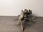Vintage Large Brass Mcm Retro Candle Holder Cardinal Bird Table Shelf Decor Read