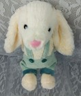 Bunny Rabbit Green Overalls Cream Pants Bow 12  Plush Stuffed Animal Toy Doll