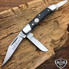 2 75  Black Swirl Trio 3 Blade Stockman Folding Pocket Knife Collectible New