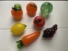Murano Style Lifesize Art Glass 7 Piece Fruit vegetables
