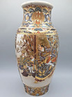 Antique Japanese Satsuma Samurai Vase Meiji Late 19th Century 11 5 Inches High