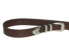 Custom Sterling Silver Not Marked Tom Taylor Belt Buckle Size 42 Brown Leather