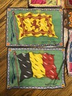 Vintage Lot Of 10 Fabric Tobacco Advertisement Country Flags college Flags 