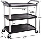 Matthew Plastic Large Utility Carts With Wheels  Heavy Duty 400lbs Capacity
