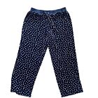 Nautica Women   s 2 Pc Fleece Navyblue Pink  Polka Dot Pajama Set Size Medium Pjs