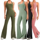 Yoga Jumpsuit Flared Pants Women s Tight Fitting Fitness Suit Sports Jumpsuit
