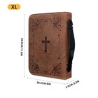Pu Leather Vintage Bible Cover Zippered Holy Bible Book Case With Handle