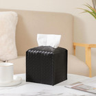 Tissue Box Cover Pu Leather Tissue Holder Square Facial Tissue Case Facial Paper