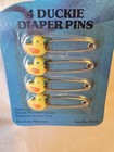 Set Of 4 Yellow Ducks Safety Baby Diaper Pins Vintage Shower New Gift Duckie