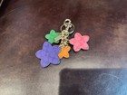 Coach Colorful Wildflowers Cluster Studded Flowers Leather Bag Charm Keyring Nwt